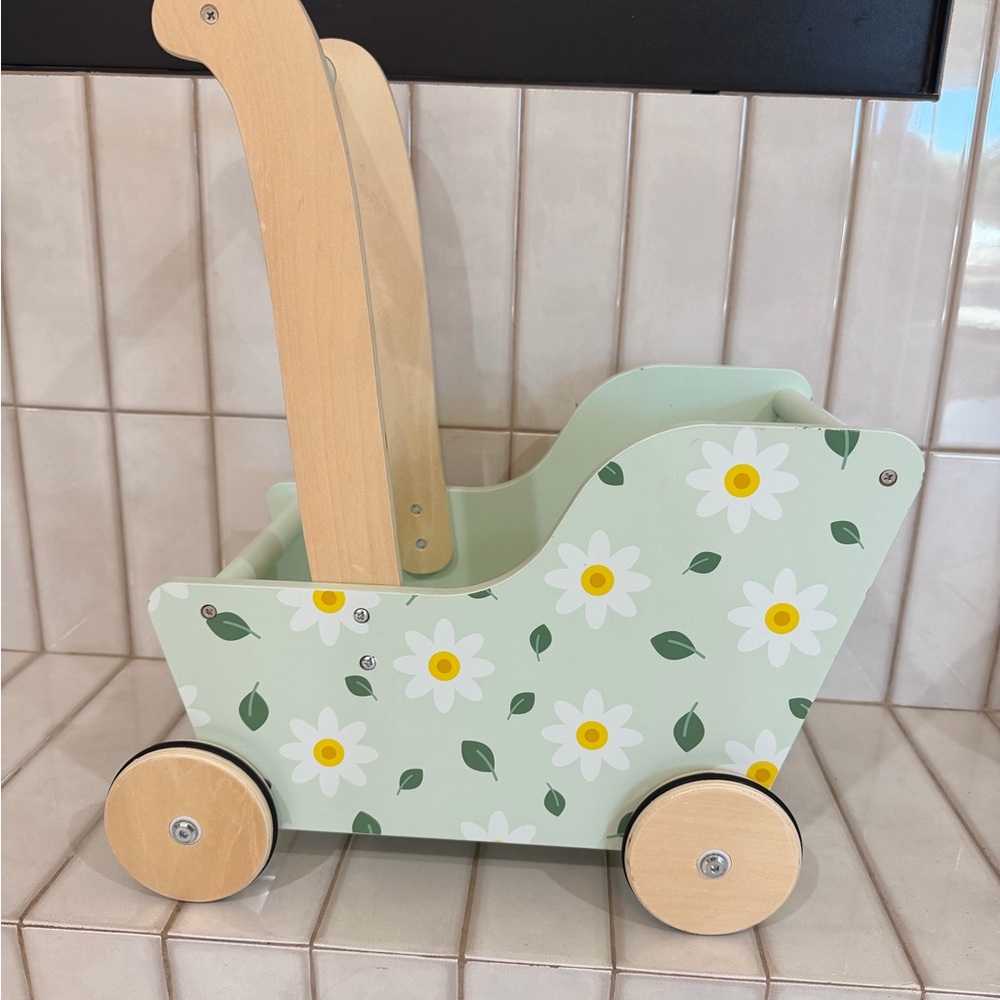 Green Daisy Kids Toy Stroller